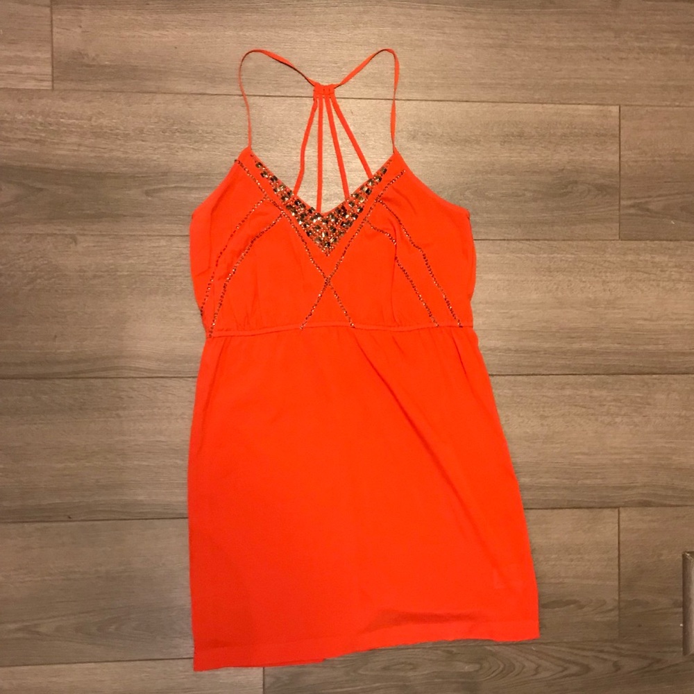 Strappy minidress with sequin accents